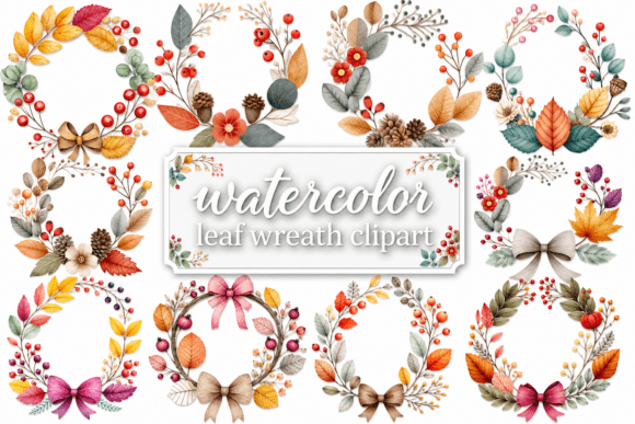 Autumn Leaf Wreath Clipart: A Designer’s Go-To Bundle