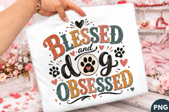 Blessed and Dog Obsessed T-shirt PNG: A Designer's Ready-to-Print Asset