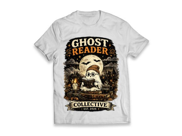 Celebrate Spooky Season with Ghost Reader Sublimation PNG