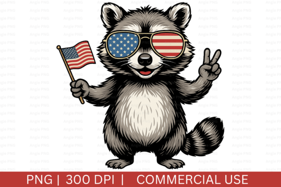 Celebrate with a Patriotic Raccoon PNG