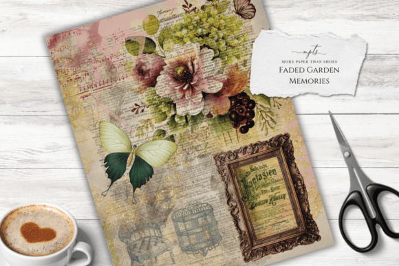 Faded Garden Memories: A Printable Collage Sheet for Vintage Charm