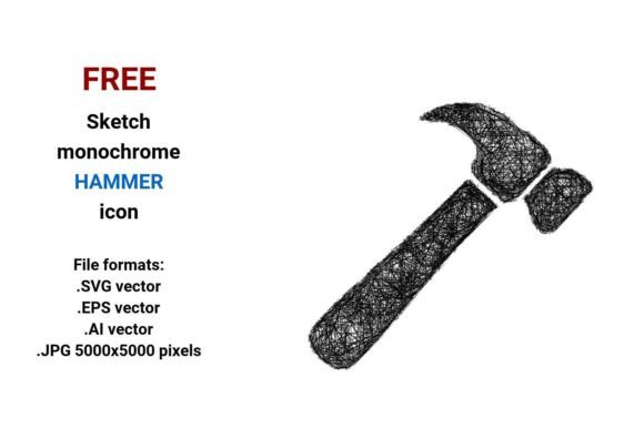 FREE Sketch Hammer Icon: The Hand-Drawn Tool for Authentic Design