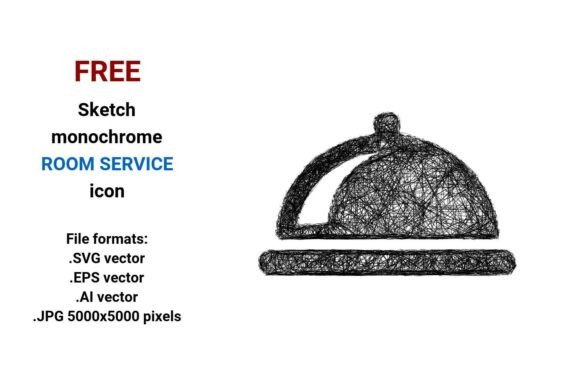 Free Sketch Room Service Icon: Instant Hotel Charm