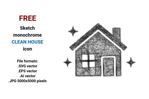 Get the Free Sketch Clean House Icon for a Sparkling Home Vibe