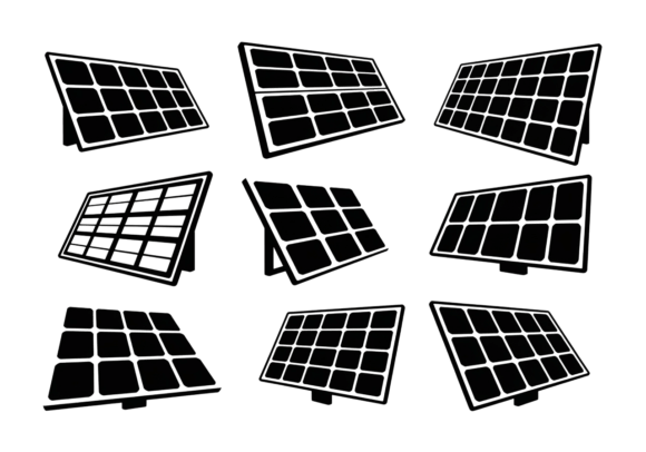 Solar Panel Vector Icons Set: Clean Energy Design for Every Project