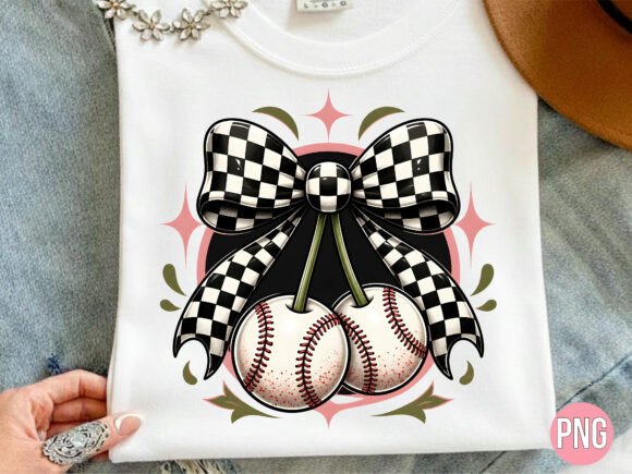 Styling with the Baseball Coquette Checker Bow Shirt PNG