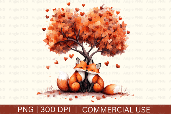 Valentine's Day Couple Fox Clipart: A Charming Digital Asset